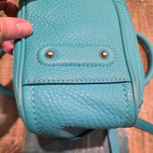 Women's Cole Haan Teal Leather Satchel Handbag -REFURBISHED - Picture 6 of 14